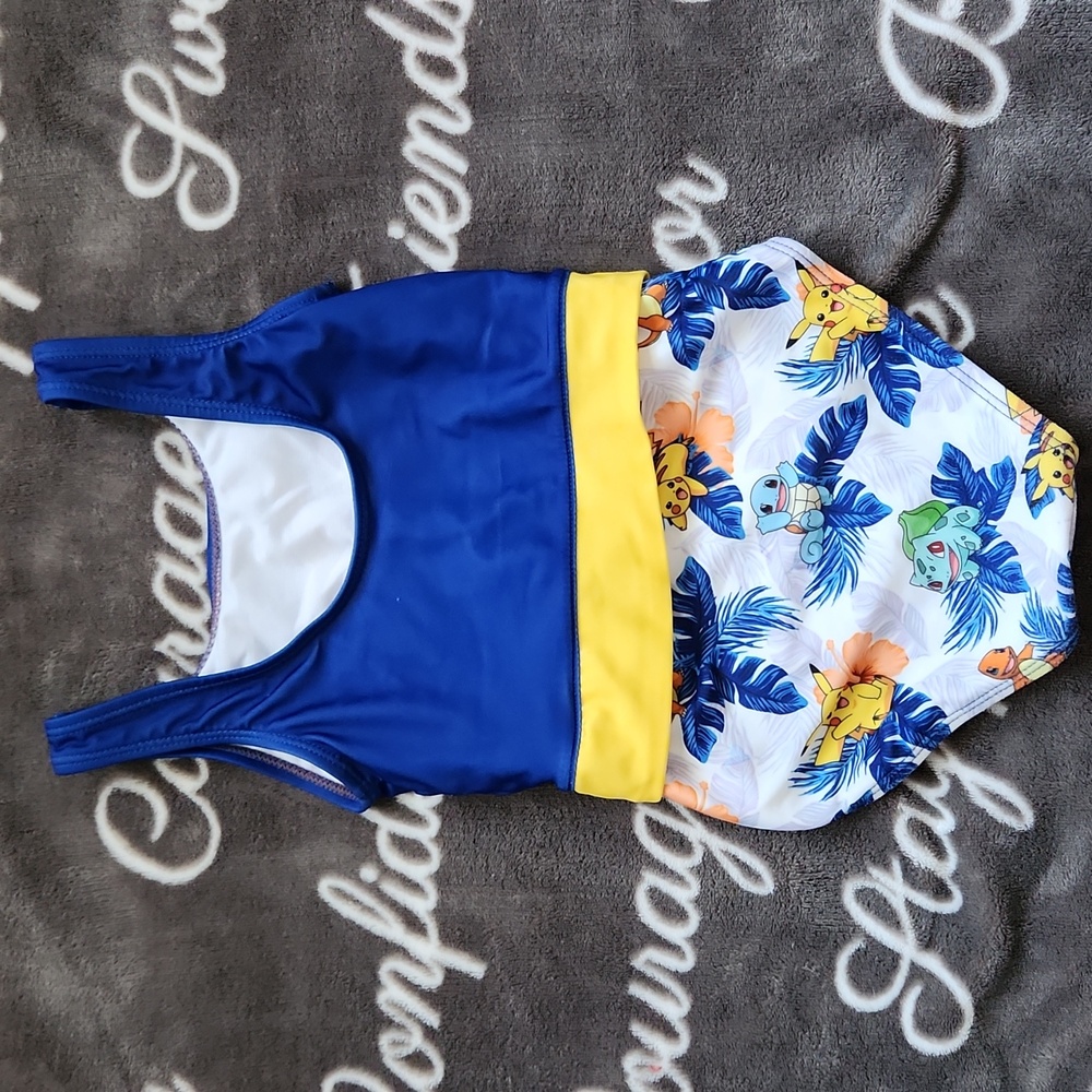 Cute Pikachu Tropical Beachy Swimsuit Swim Suit Bathing Suit - Picture 4 of 5